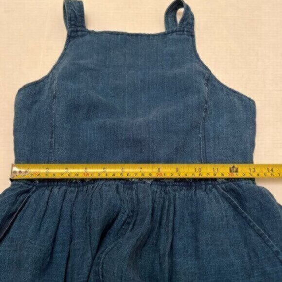 Aritzia  * Wilfred Midi  Pinafore Linen Dress   Blue Moroccan EUC - Picture 5 of 14